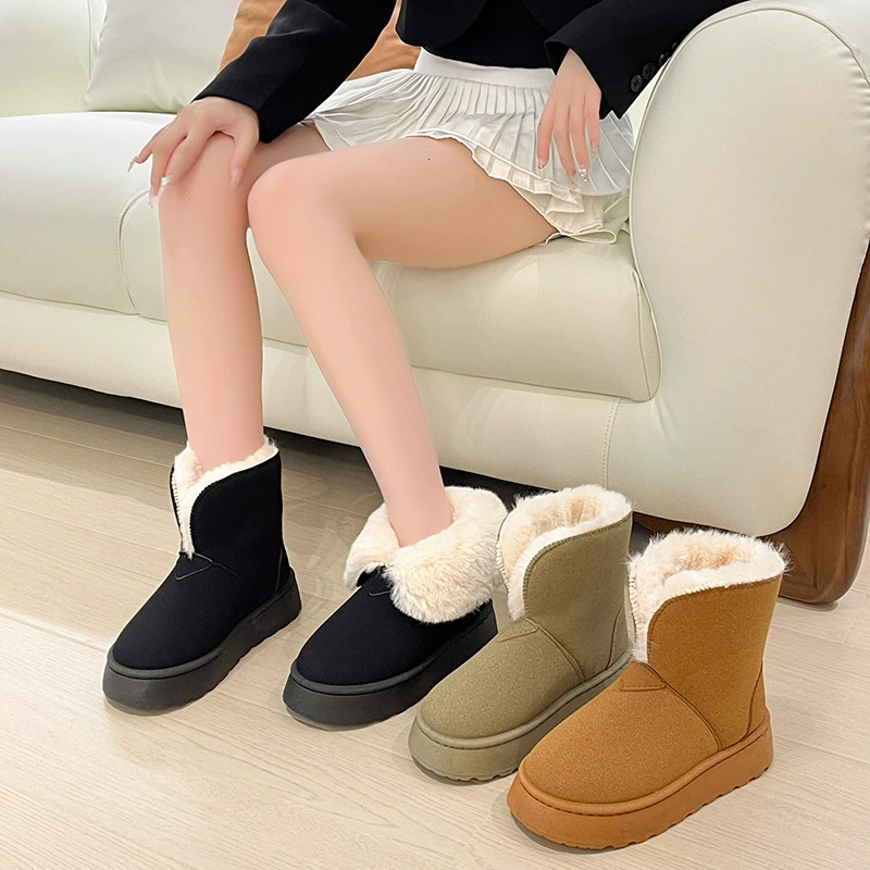Universal elite keep warm fleece boots for leisure platform