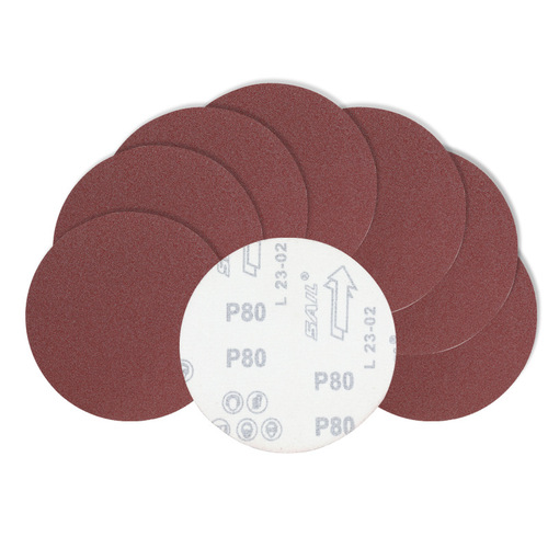 Red sand back velvet flocking sandpaper woodworking metal polishing abrasive cloth polishing disc rust removal sandpaper 5 inch 9 inch disc sandpaper