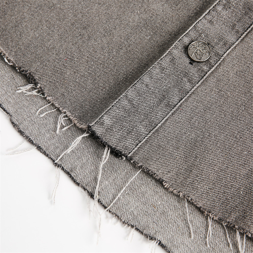 Giacca da uomo in denim lavato, sbiadito, stile punk, stile street, primavera/autunno, sfilacciata, ampia e con colletto rovesciato_voghion.com