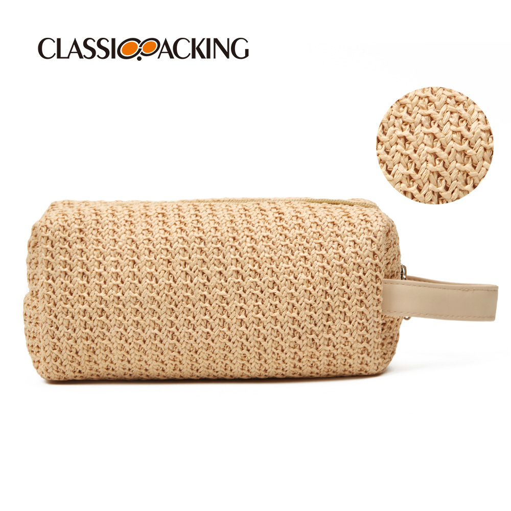 Bolsa de almacenamiento de cosméticos simple al por mayor de fábrica, material de hierba ppp, bolsa de lavado de viaje portátil de gran capacidad, bolsa de cosméticos