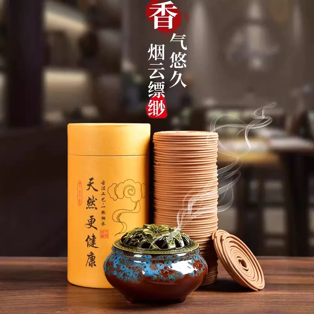 檀香盘香艾草非驱蚊香厕所除臭味净化卫生间空气沉香卧房安寝眠