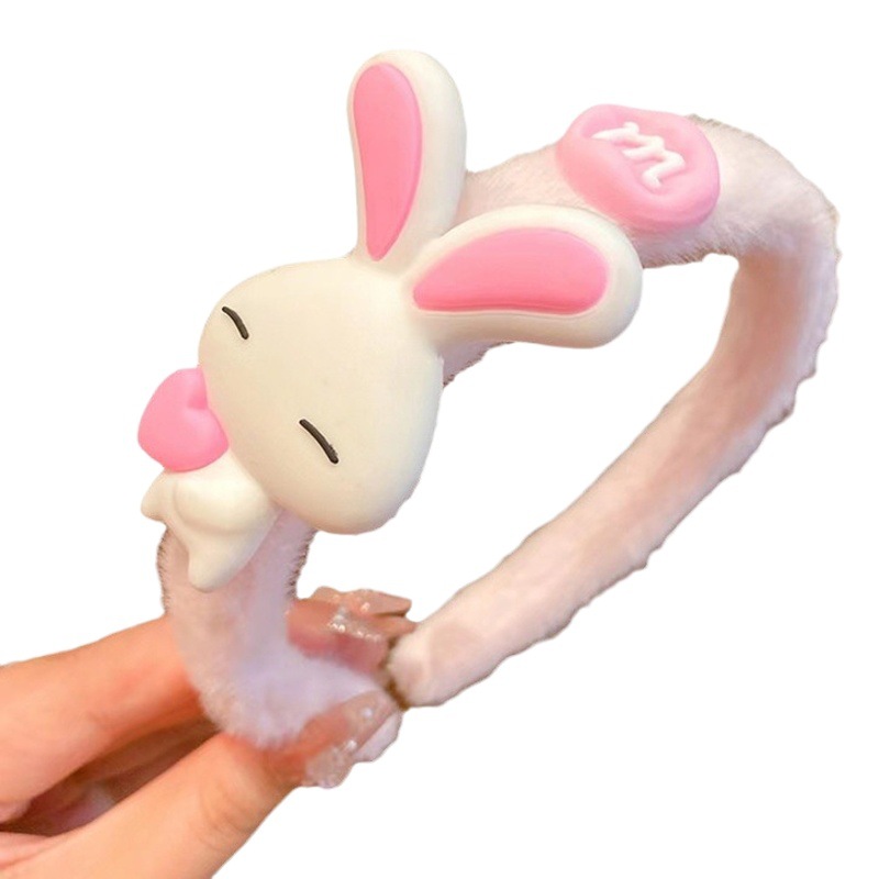 Nuevo conejo horquilla diadema chica linda princesa tocado pelo bebé paquete niños felpa diadema de dibujos animados