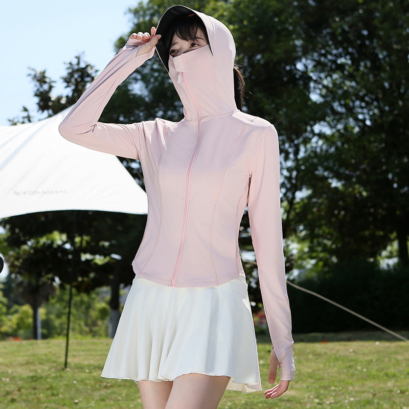 Moxun ロマンチックなスリム日焼け防止服女性のための夏 2025 新しいスタイル小さなウエストアイスシルクタイトなショート日焼け防止服ジャケット|undefined