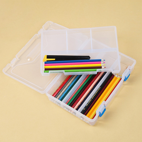 Large transparent double-layer art pencil case sketch charcoal pencil storage box sketching sample with compartments tool box