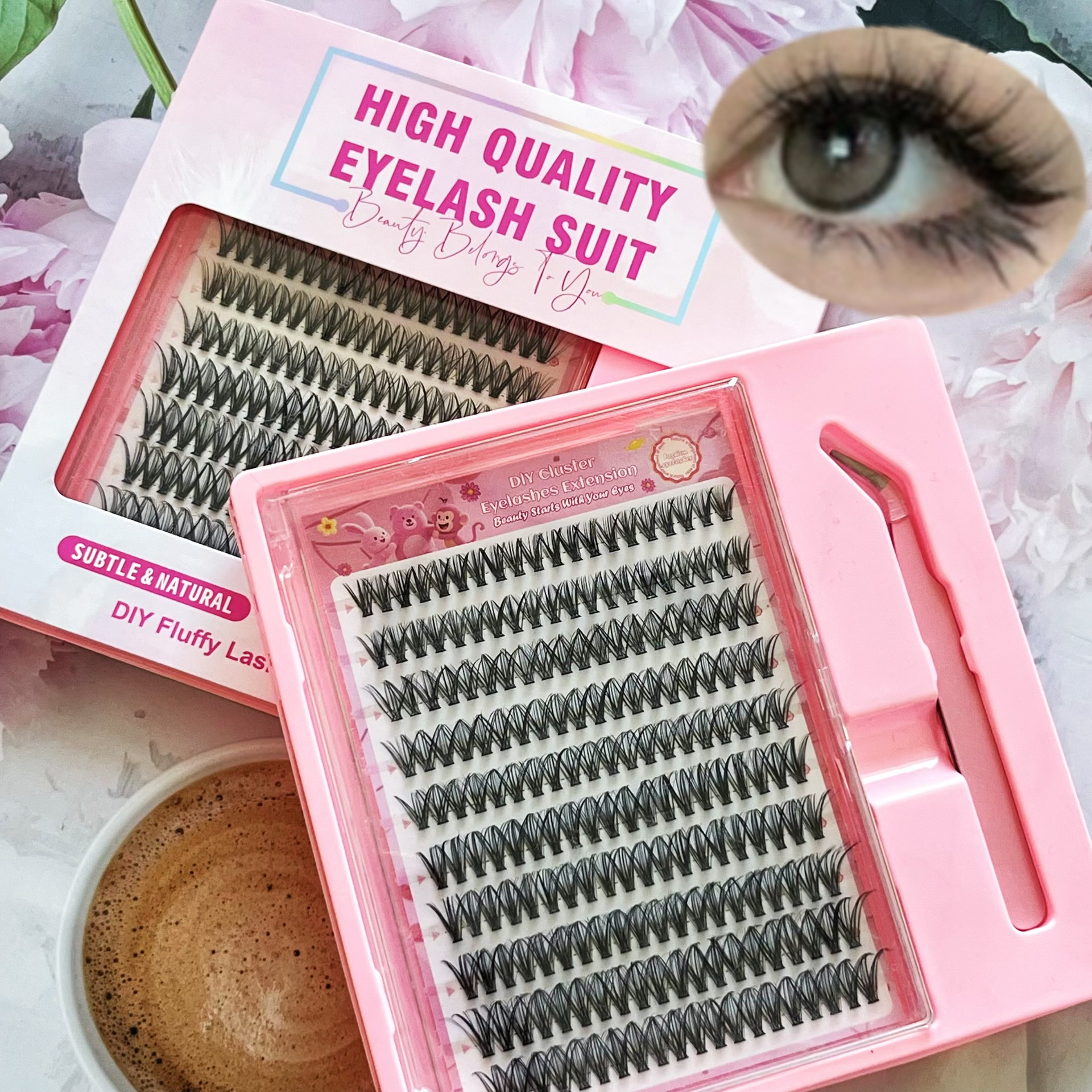 Transfronterizas pestañas falsas 30 - 100D comercio exterior caja de pestañas gruesas con pinzas de pegamento conjunto de pestañas falsas