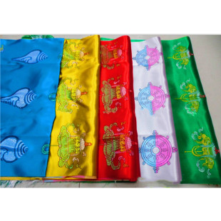 Wholesale Thickened Welcome Silk Five-Color Khata with Auspicious Embroidery Xizang-Style Khata Mongolian Ceremonial Khata