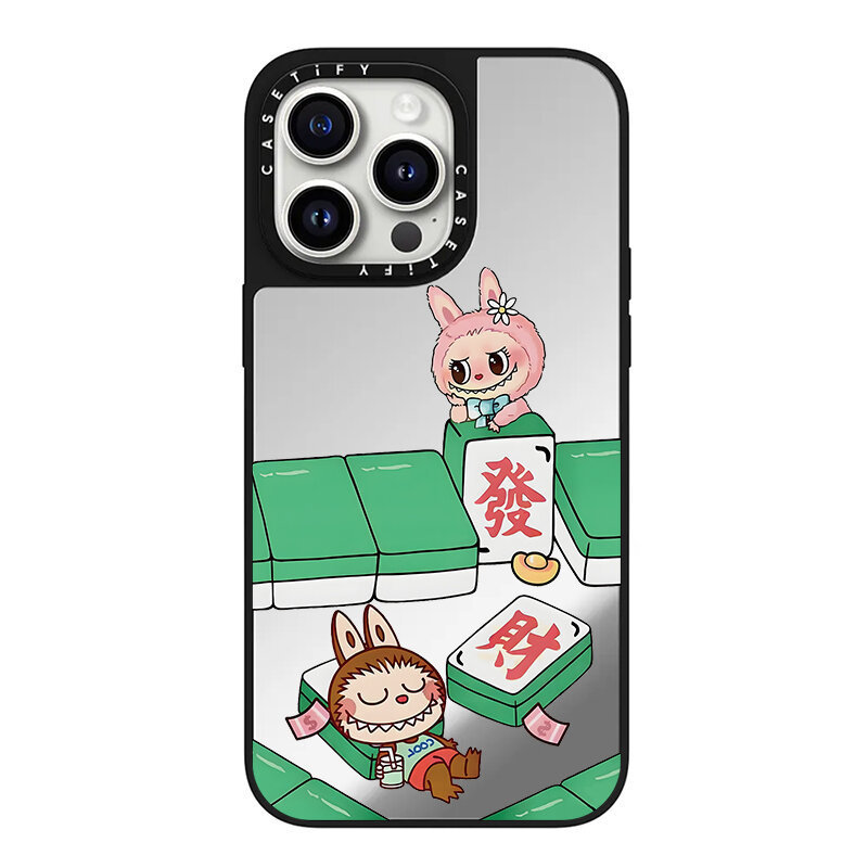 case适用iphone16拉布布图案苹果13/14手机壳镜面苹果12/15防摔壳|undefined