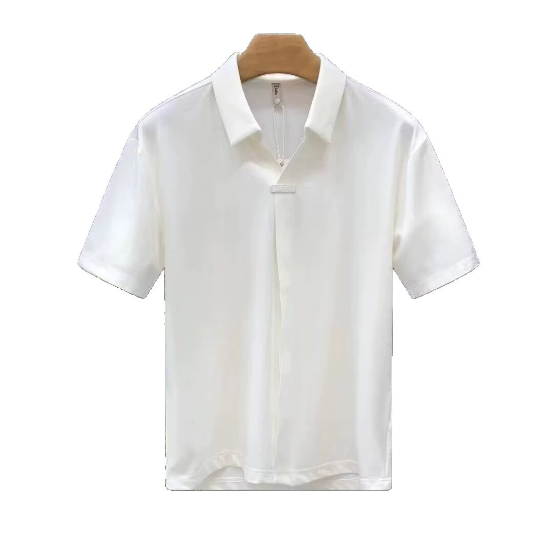 Мужская шелковистая эластичная футболка с коротким рукавом, Slim fit