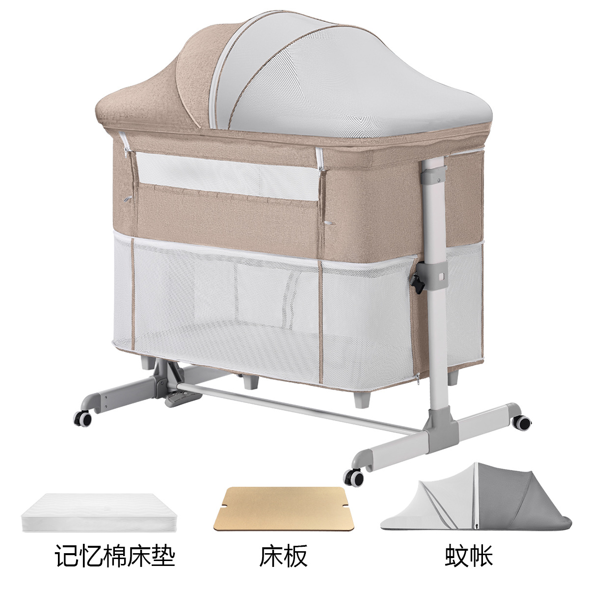 Cama de empalme para bebés, cama multifuncional BB, cama de empalme para recién nacidos, cama de cuna portátil móvil y plegable image 24