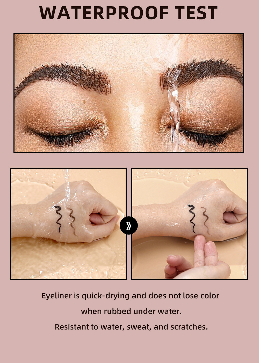 QIBEST eyeliner liquid pen is waterproof, sweat-proof, does not smudge, does not smudge makeup, and is a dark eyeliner pen that dries quickly for beginners undefined