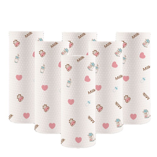 Lazy Person Oil and Water Absorbent Disposable Dishwashing Towel Household Wet and Dry Dual Use Kitchen Towel Large Roll Style Cloth