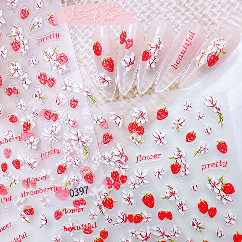 5D Embossed Three-Dimensional Sweet Strawberry Star Nail Art Stickers Blue Denim Bear Rabbit Nail Art Stickers 5D Embossed Three-Dimensional Sweet Strawberry Star Nail Art Stickers Blue Denim Bear Rabbit Nail Art Stickers