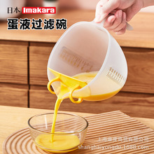 Imakara厨房打蛋碗蛋液去筋过滤量杯蛋沫盆烘焙碗刻度量杯搅拌碗