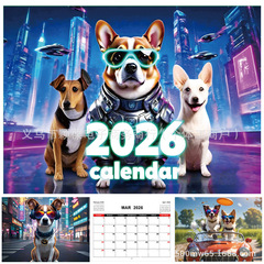 跨境新款2026年 Technology Dog Calendar 创意个性的科技狗挂历