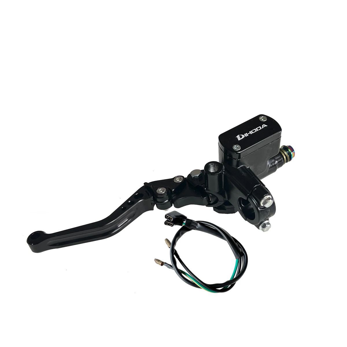 Universal modified hydraulic brake master cylinder for motorcycles and electric bikes with six-speed adjustable handle and power-off switch