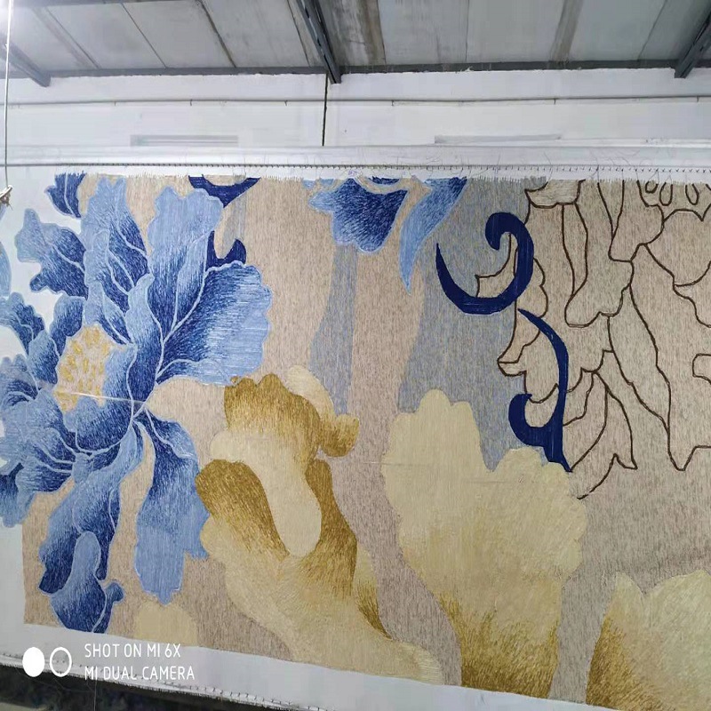 Northern Europe style manual Wool carpet Mat hotel Lobby customized bedroom tea table a living room Rugs