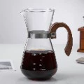 Стеклянный кофейник из натурального дерева, вытяжка