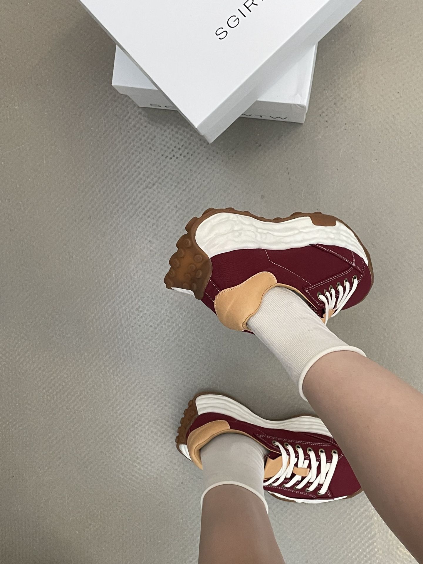 SGIRL TWTW High-End Design Casual For Women 2025 Thick-Soled Forrest Gump Dissolving Sports Versatile Dad Shoes_vogvips.com