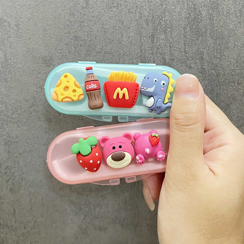 Cartoon Portable Dental Floss Stick Cute Plastic Dental Floss Toothpick Children's Disposable Teeth Picking Flat Floss Storage Box