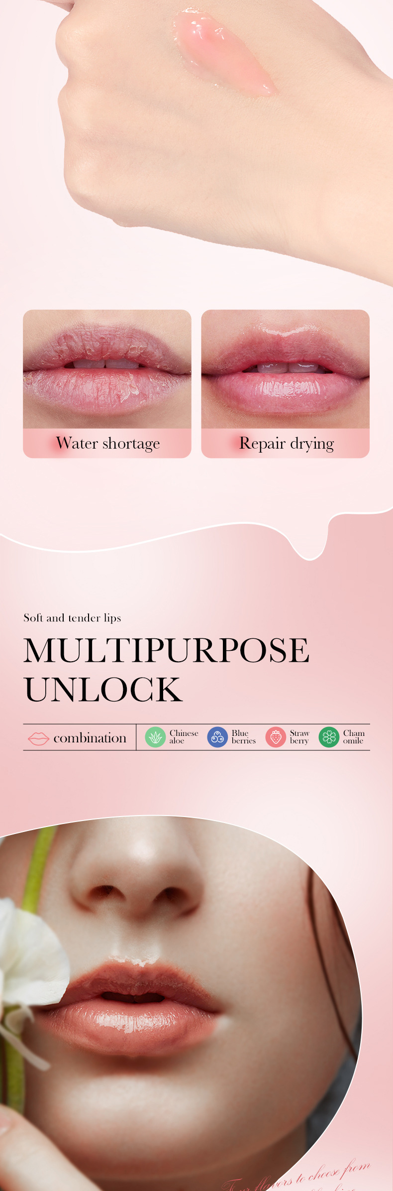 SADOER All English Strawberry Anti Cracking Moisturizing Lip Lippenstift_voghion.com