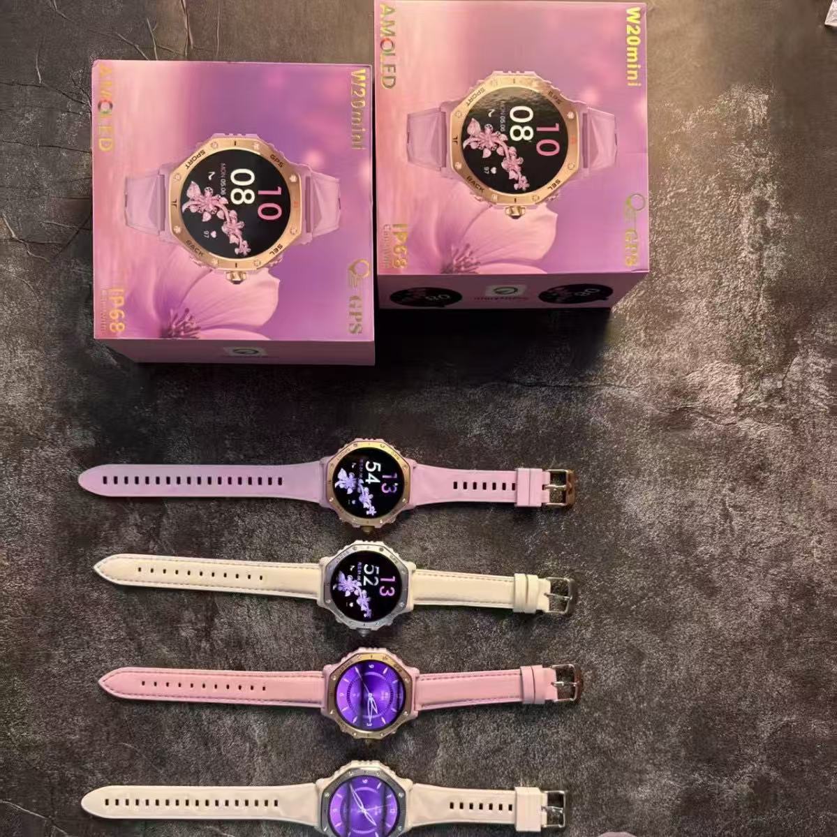 W20 Mini Smart Watch 1.3inch Amoled Round Screen Gps Positioning Swimming Ip68 Women's Health