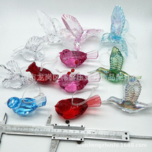 塑膠透明彩色飛鳥蜂鳥空中吊頂鳥掛飾聖誕樹裝飾鳥節慶鳥吊飾
