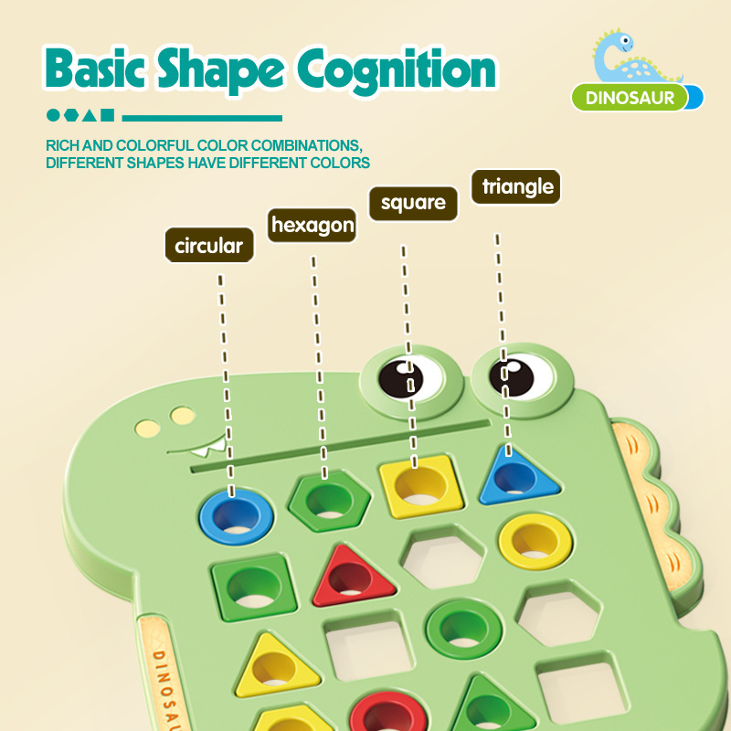 Dinosaurios transfronterizos pares de toque geometría emparejamiento puzzle entrenamiento de pensamiento interactivo padre-hijo juguetes de mesa para niños