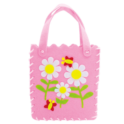 Preschool children's intelligence toys DIY craft kit tote bag non-woven fabric adhesive early education wholesale