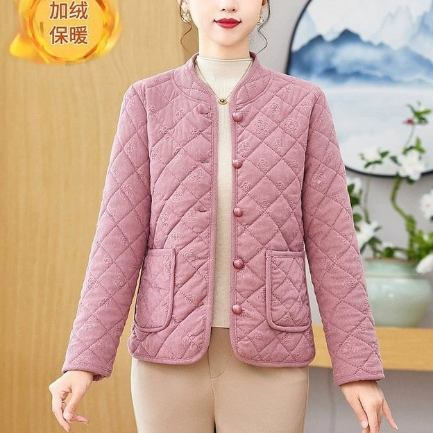Зимняя утепленная cotton куртка для мамы для отдыха, плюс size, для среднего возраста