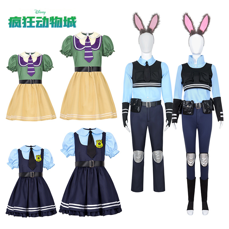 Halloween costume crazy animal City male and female parent-child Judy rabbit police officer cos suit full set parent-child stage costume