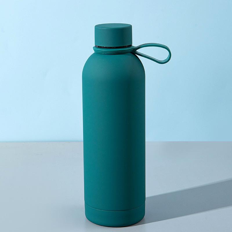 Transfronterizo 304 botella de acero inoxidable taza de vacío de goma pintada con mano portátil al aire libre hervidor de agua deportiva