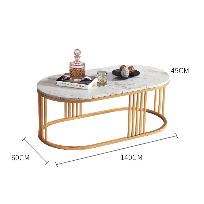 Selección estricta de la sala de estar mesa de té de mármol moderna simple pequeña mesa de té sofá elíptico personalidad mesa de té creativa
