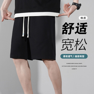 2025 Straight Pants Casual Pants Men's Summer Fashion Urban Trendy Shorts Korean Style Loose Sports Pants Cross-border