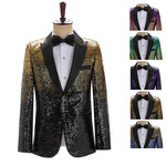 新品男士渐变亮片舞台走秀演出礼服彩色西装上衣夜店主播西服外套