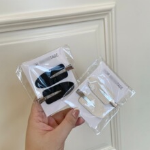 D简约黑白发夹套装女边夹属鸭嘴夹发饰头饰两支装简约出门必备