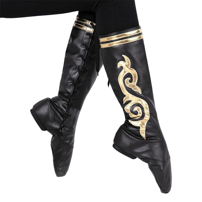 Sitang botas de montar Jazz botas de cuero de baile mongol danza Xizanga danza nacional botas altas rendimiento
