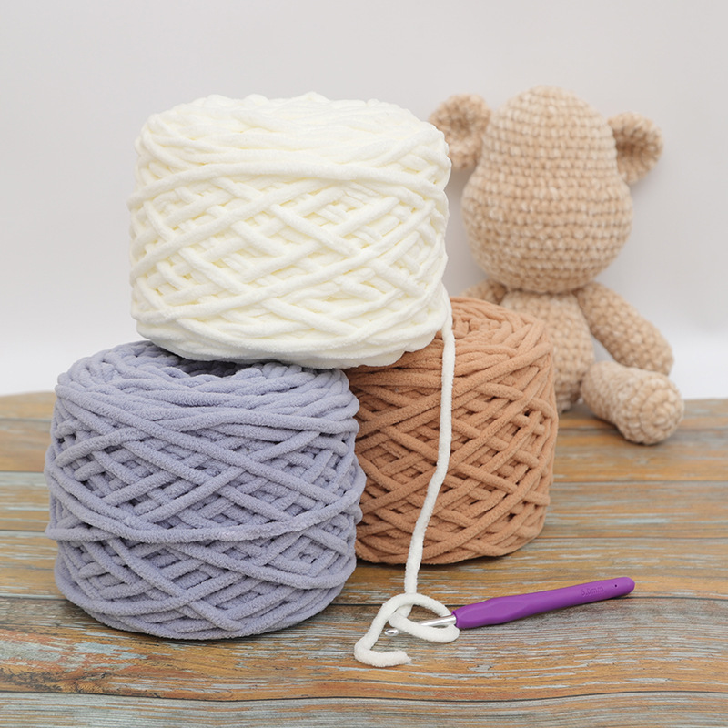 【大团3.8两】冰条线大量批发 手工中粗冰岛绒绒毛线团雪尼尔编织