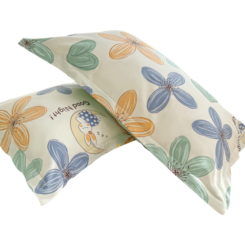 Funda de almohada fresca pequeña de algodón puro Un par de fundas de almohada para el hogar individuales 48x74cm Funda interior de núcleo de almohada de algodón Student 4