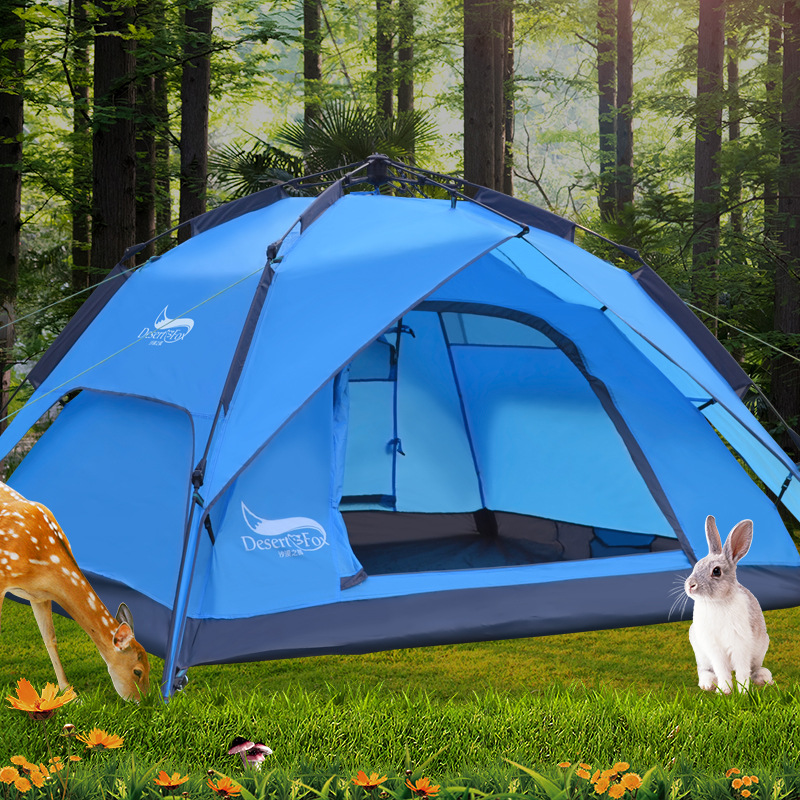 アウトドアテント3-4人自動テント二人多人数旅行キャンプキャンプテントビーチ速開テントメーカー