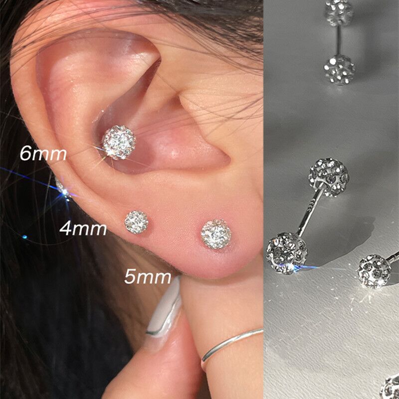 Full Diamond Ball Earrings for Women, Ear Studs for Ear Piercing, Niche High-End Style, Ins-Style, No Need to Remove When Sleeping, Zircon Earrings, Ear Accessories Full Diamond Ball Earrings for Women, Ear Studs for Ear Piercing, Niche High-End Style, Ins-Style, No Need to Remove When Sleeping, Zircon Earrings, Ear Accessories