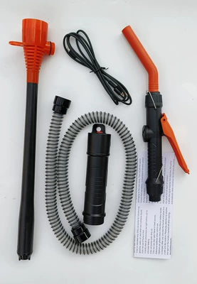 Lithium battery rechargeable oil pump, electric oil extractor, car fuel tank suction pipe, gasoline, diesel, urea, fish tank water changer (Kempinq və səyahət) - rechargeable-model-big-gun-orangeblack