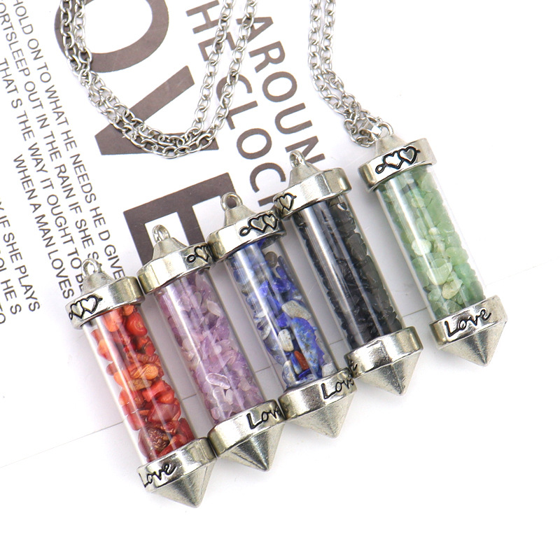 Retro Ing Bottle Crystal Plating Pendant Necklace 1 Piece display picture 4