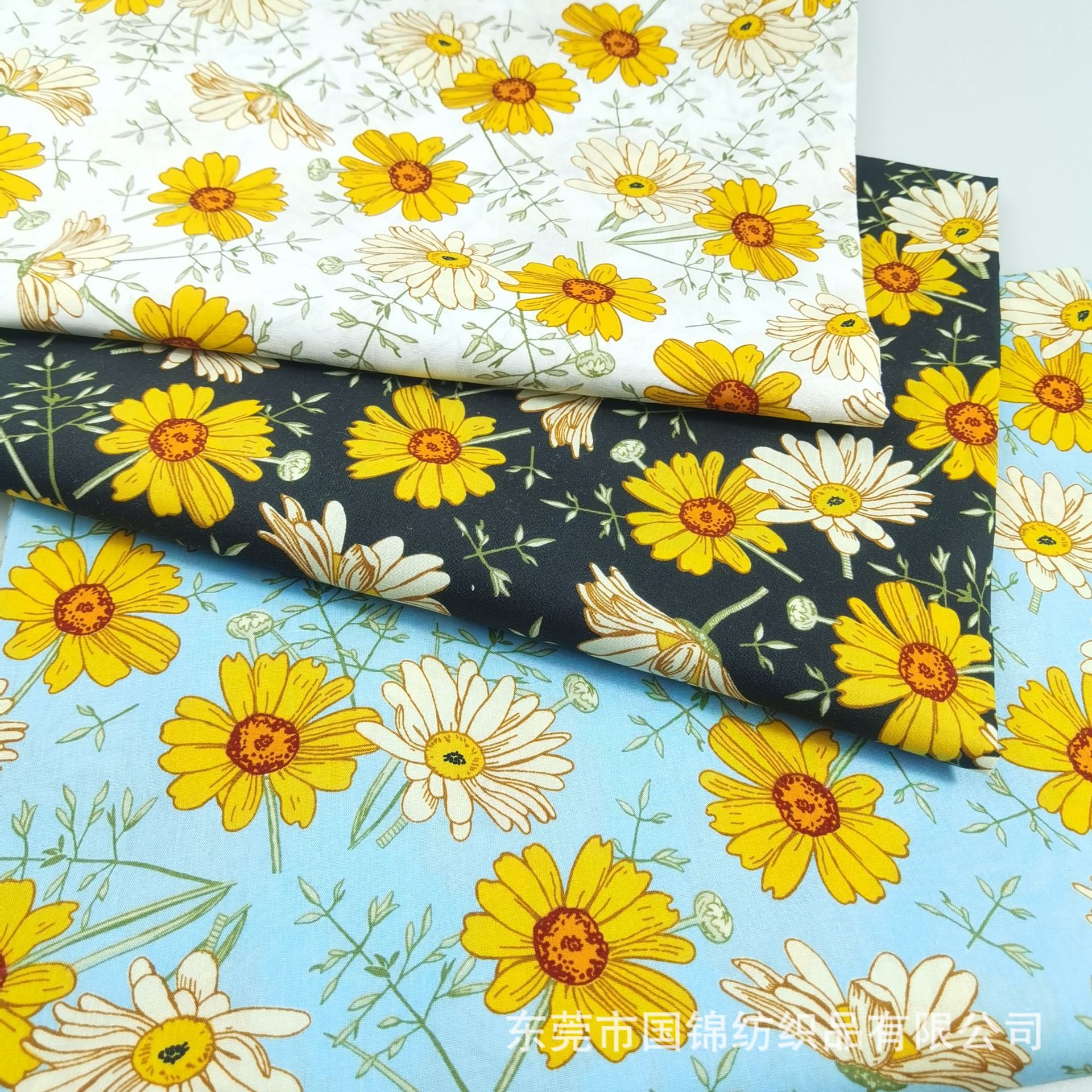 夏季童装连衣裙印花棉布 现货活性植物花朵印花面料