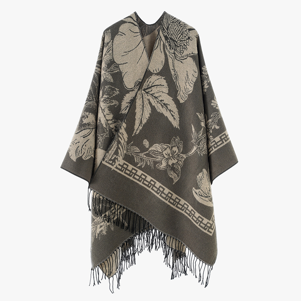 Nueva impresión universal otoño y invierno jacquard chal chal imitación de cachemir doble cara chal popular en Europa y América