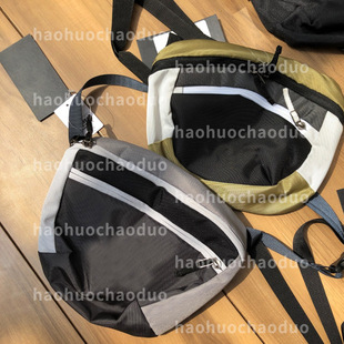 Bird Same Style 2L Collaboration Black and Gray Color-Blocking Crossbody Nylon Shoulder Bag Unisex Trendy Popular Outdoor Bag