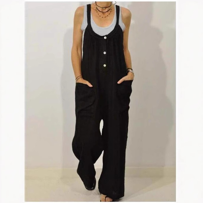 summer solid color overall