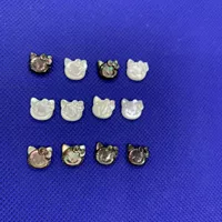 Белая бабочка ракушка черная бабочка ракушка кошка прямое отверстие 10x10 мм кошачья голова DIY серебряные аксессуары серьги браслет шпилька