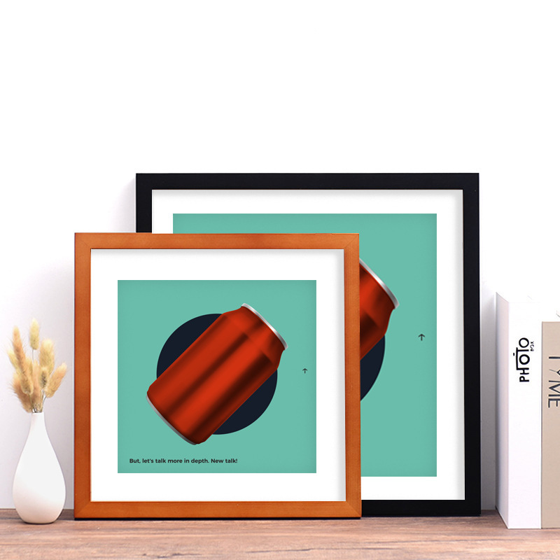 Wholesale Square Photo Frame Studio Picture Frame 5inch-24inch Solid Wood Photo Studio Decoration Wall Hanging Photo Frame Calligraphy and Painting Mounting