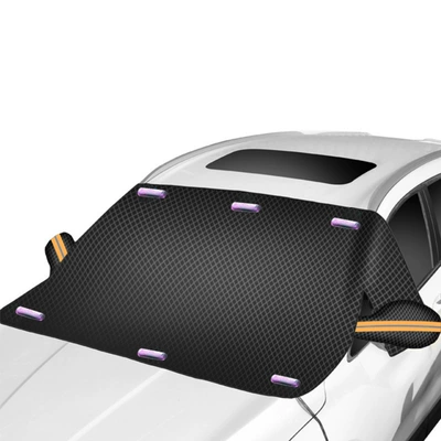 Cross-Border Car Snow Shield, Anti-Frost Car snow shield - 6-magnets-thickened-oxford-cloth-orange-ears-windproof-hook
