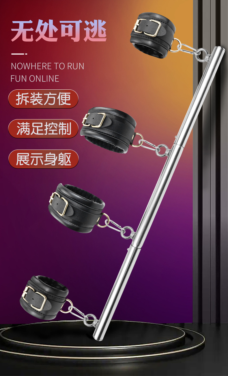SM One-Line Adjustable Restraint Set with Contrasting Handcuffs and Heart-Shaped Red Candle — detail image 7